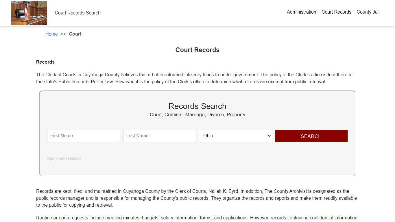Court Records | Cuyahoga County Court